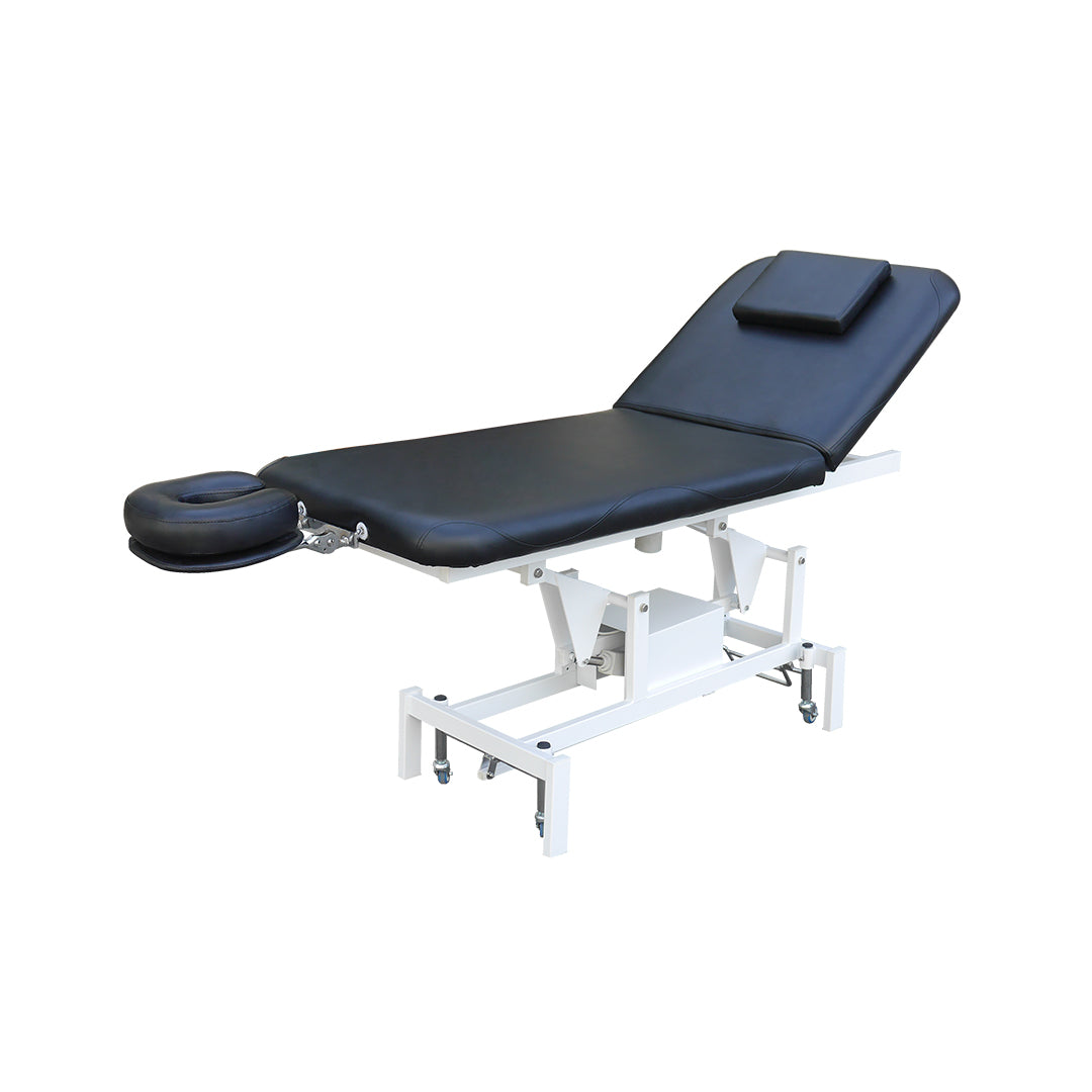 2 Part Therapy Table with Motorized Back Lift Black