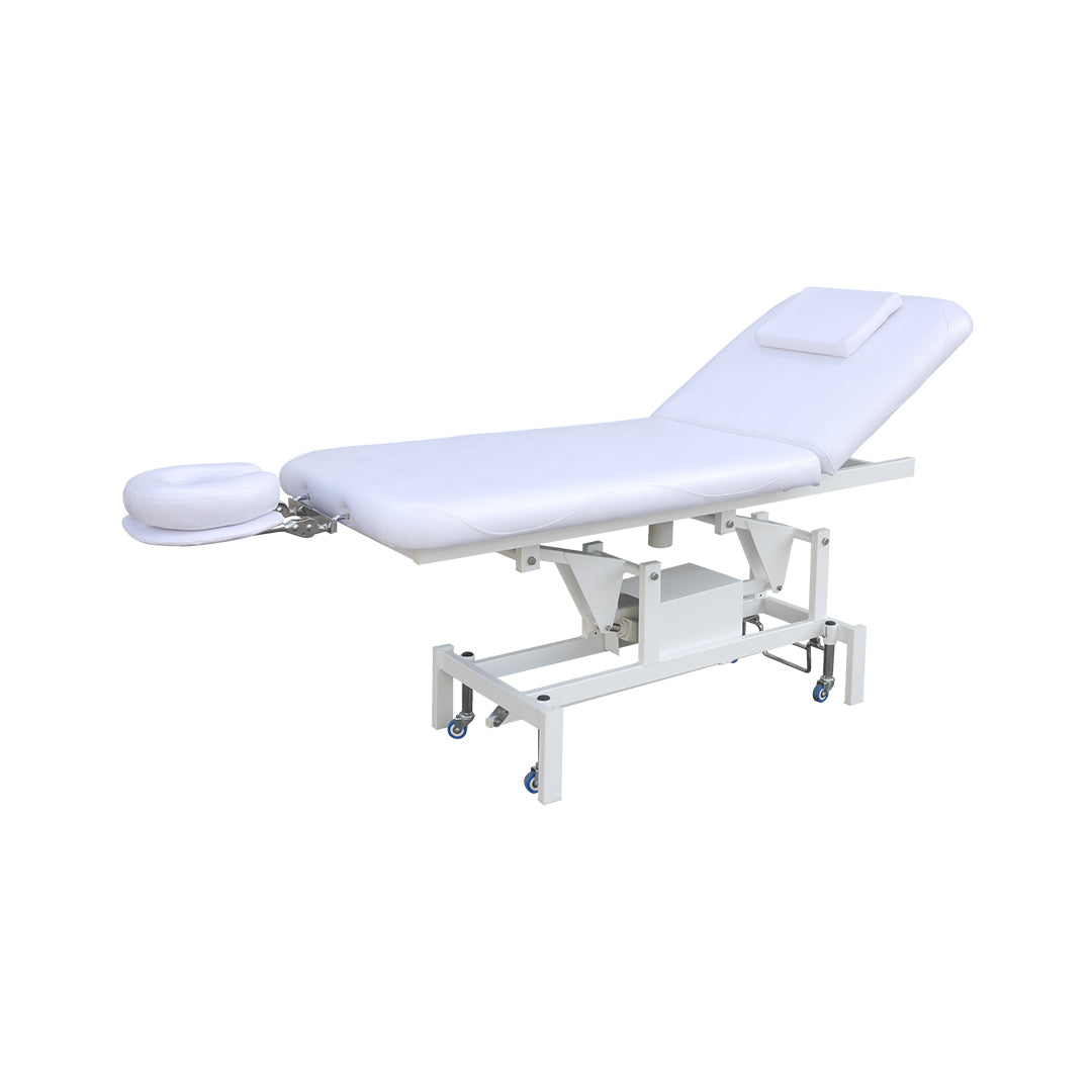 2 Part Therapy Table with Motorized Back Lift White