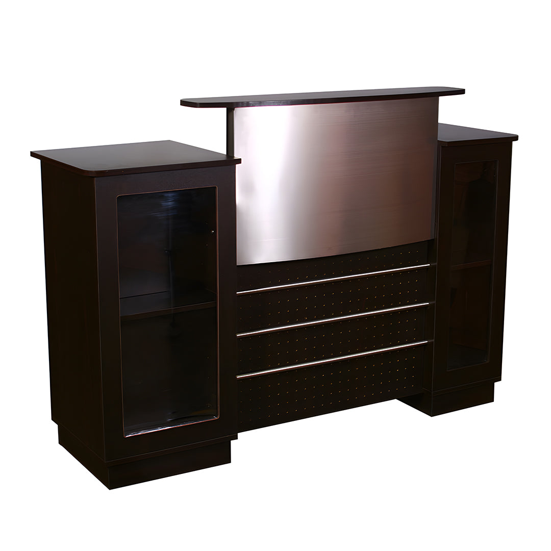 Davinci Reception Desk With Display Shelf Black