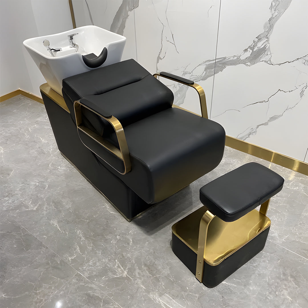 Modern Black and Gold Shampoo Unit