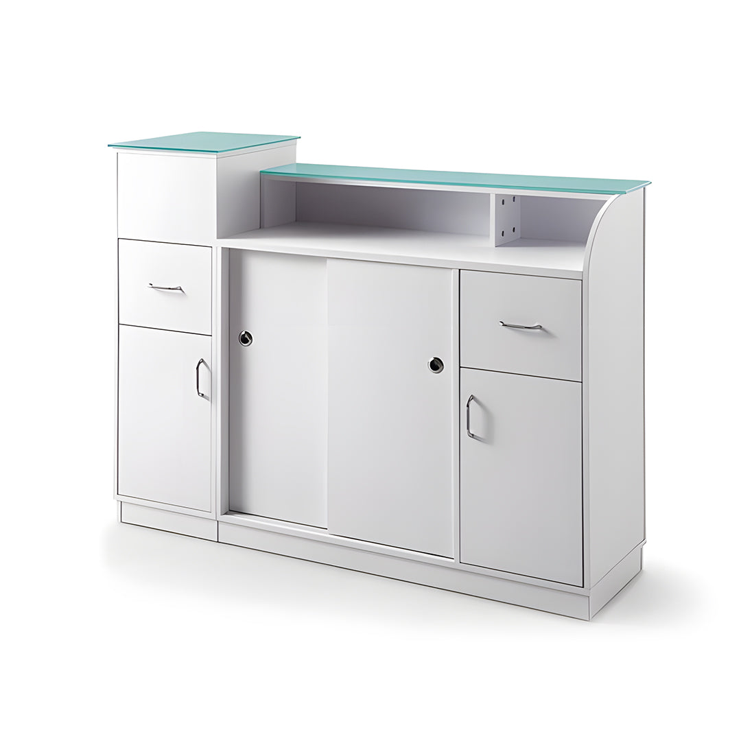 Reception Desk With Display Shelve