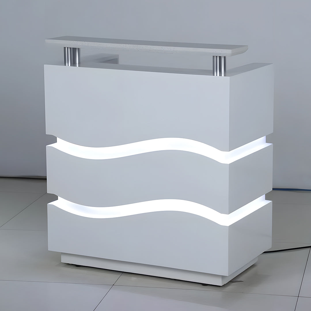 Reception Desk with Granite Top and LED Lights