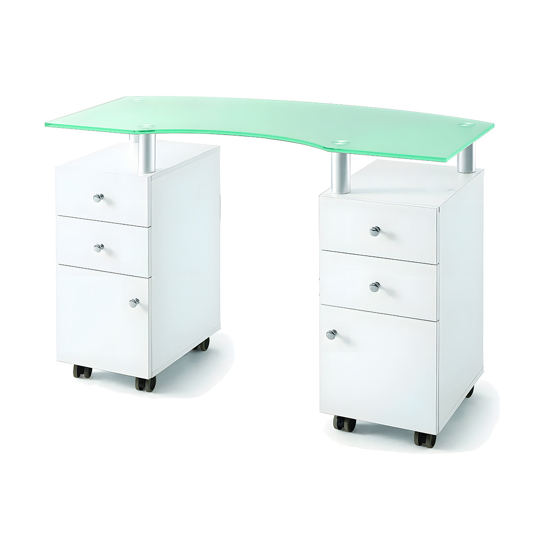 Manicure Table Tampered Glass Top