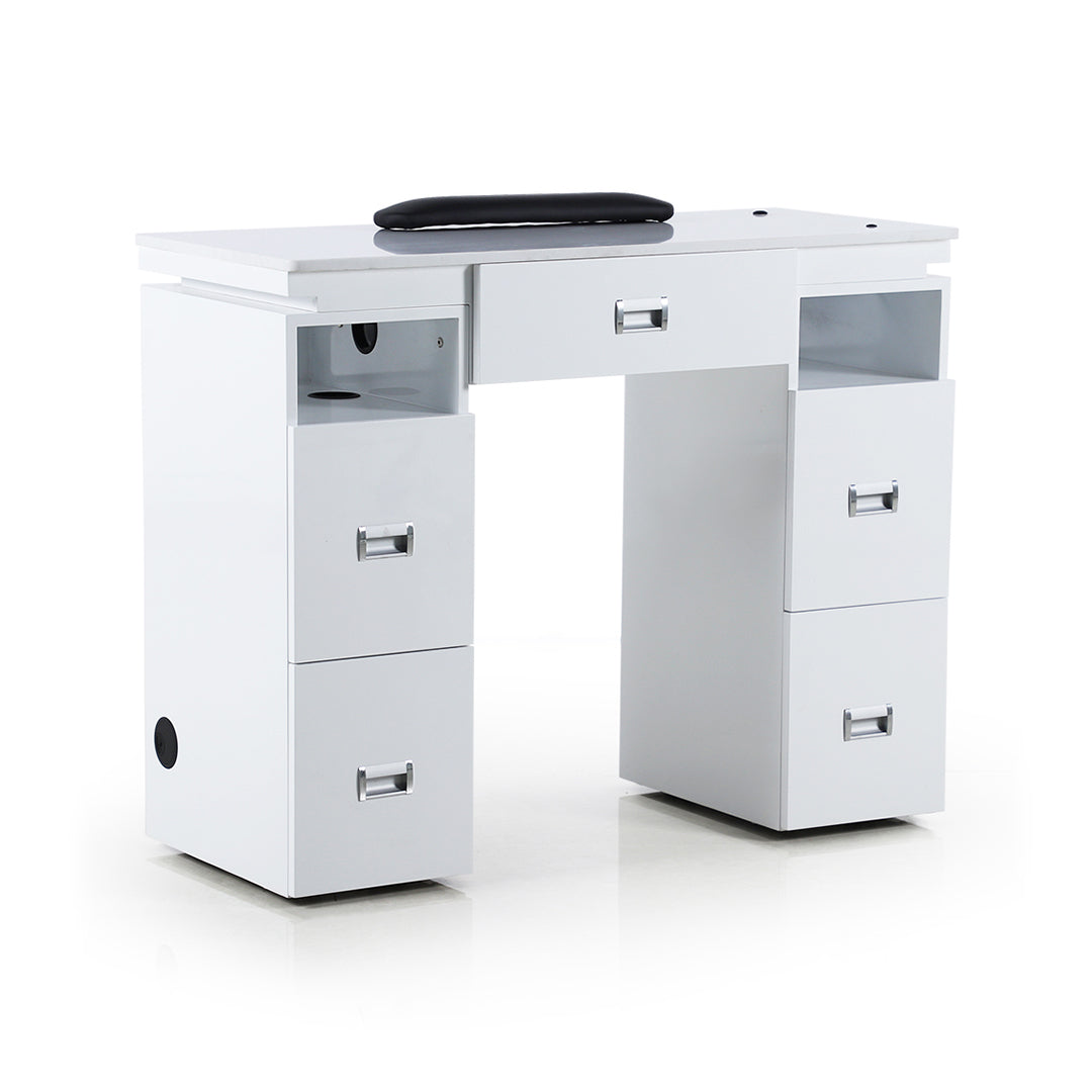 Manicure Table with Granite Top and LED Lights with Remote