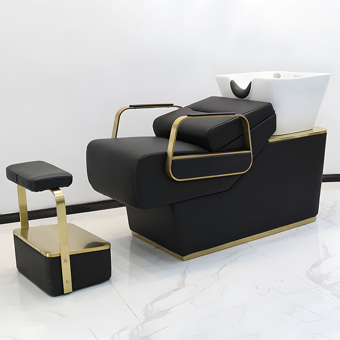 Modern Black and Gold Shampoo Unit